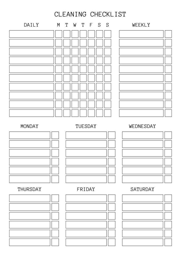 Free Printable Cleaning Checklist Templates Canva Bogiolo