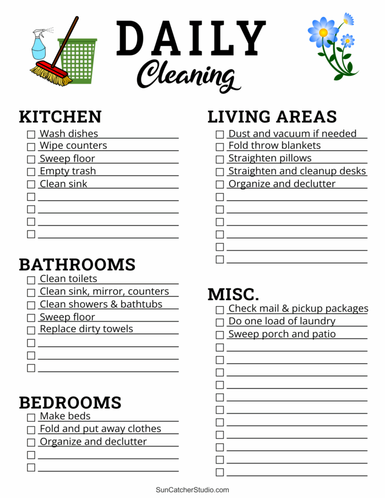 Free Printable Cleaning Schedule Template Infoupdate