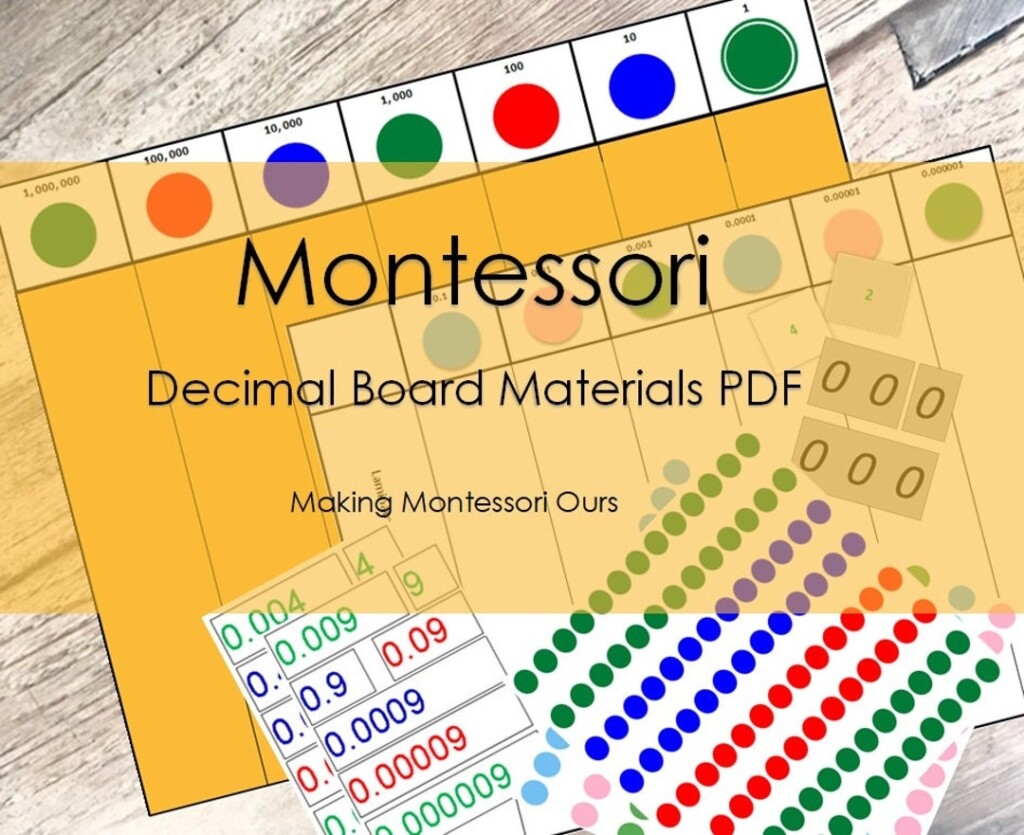 Free Printable Decima Numbers Montessori For Board Game FREE Printables
