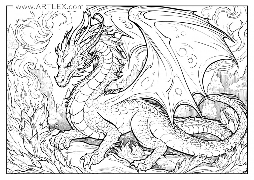 Free Printable Dragon Coloring Pages For Adults FREE Printable HQ