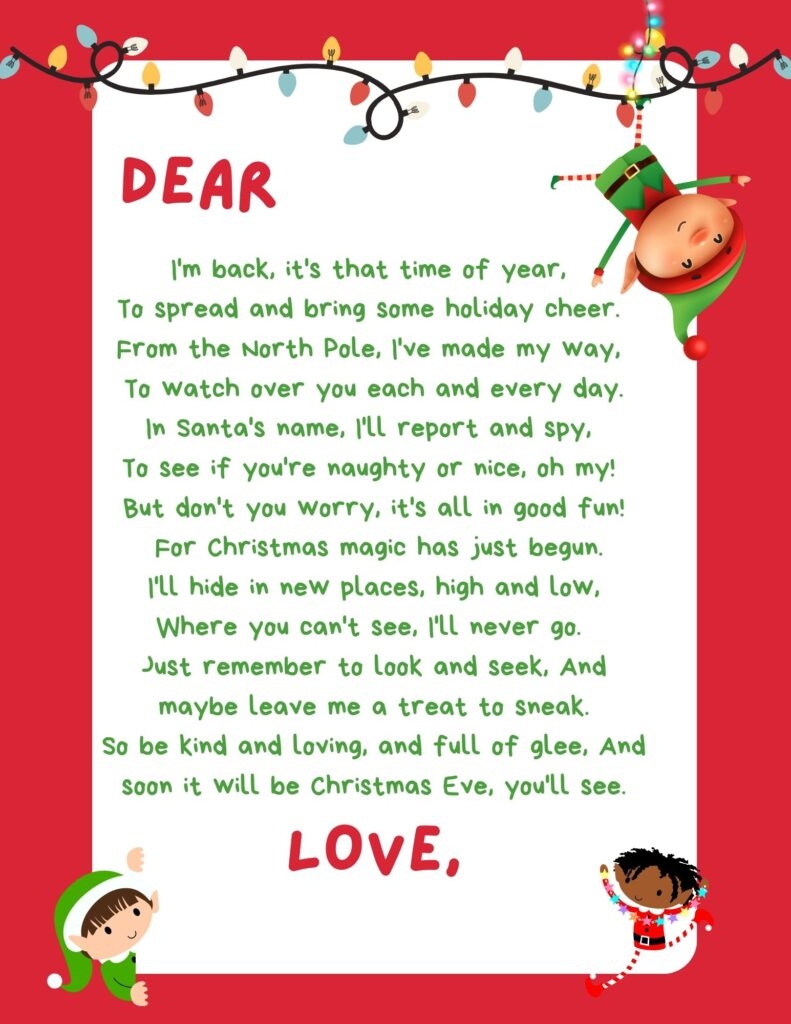 Free Printable Elf On The Shelf Welcome Letters 2024 Lola Lambchops