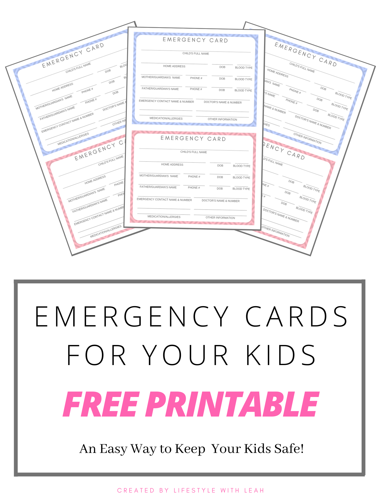 Free Printable Emergency Cards For Your Kids Lifestyle With Leah