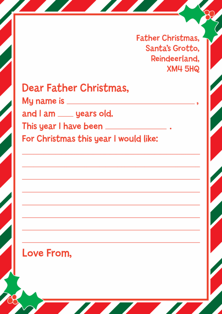 Free Printable Father Christmas Letter FREE Printable A Z