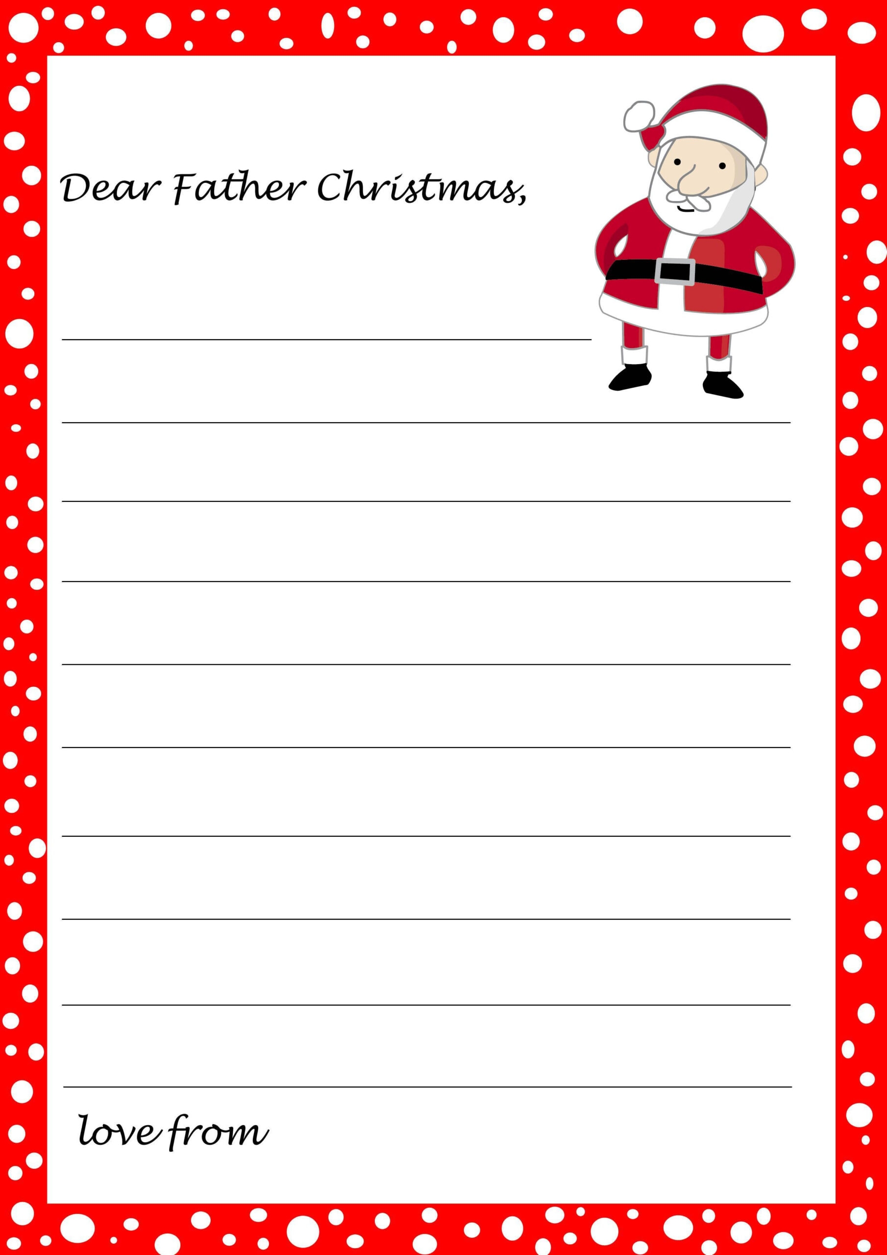 Free Printable Father Christmas Letter FREE Printable A Z