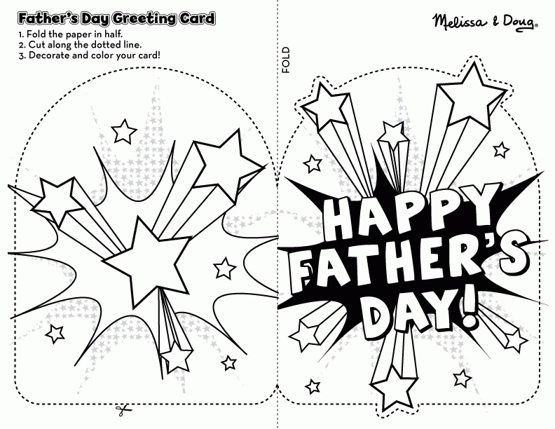 Free Printable Fathers Day Cards To Color Coloring Home