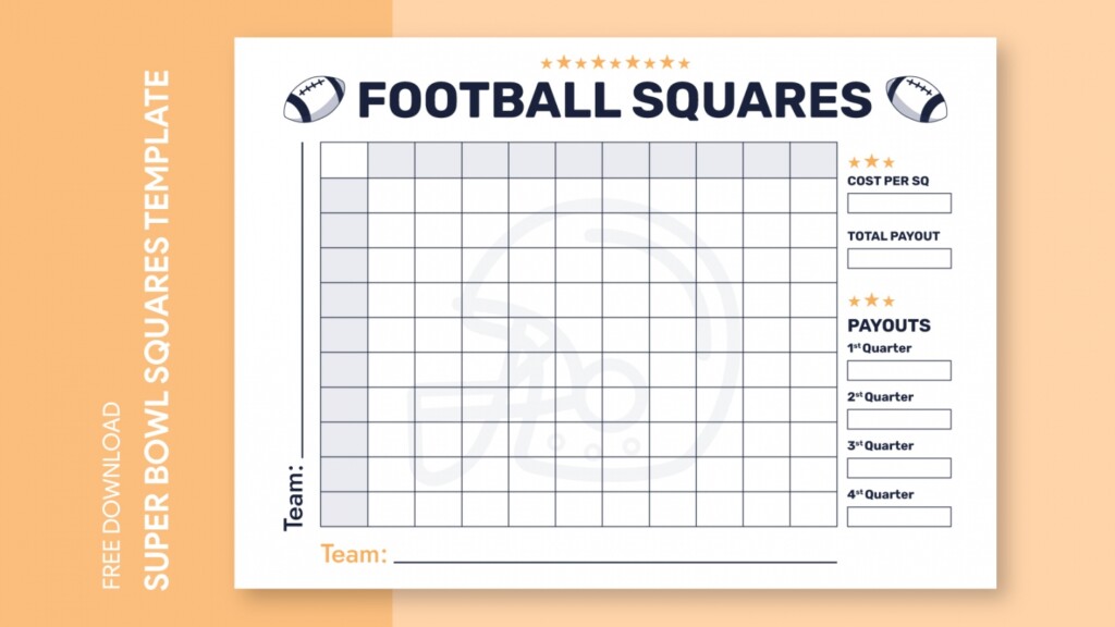 Free Printable Football Squares 100 FREE Printable HQ