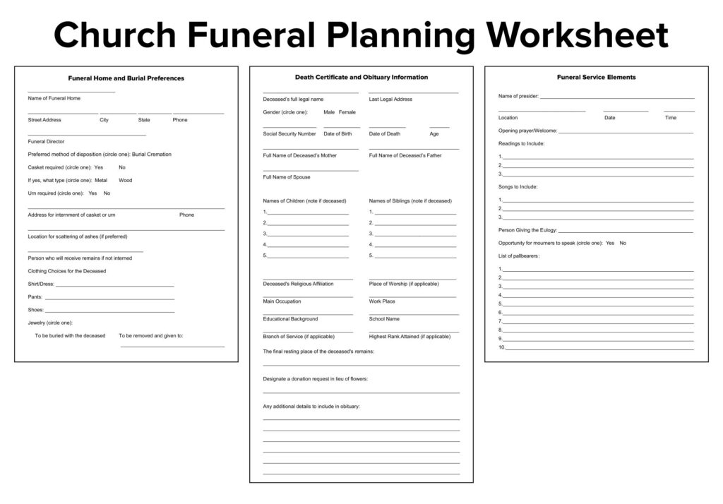 Free Printable Funeral Planning Checklist Free Printable Templates