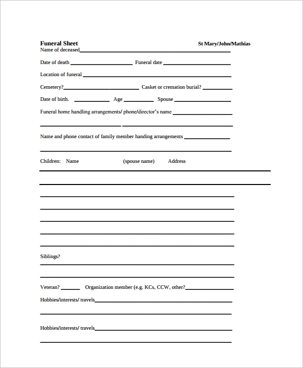 Free Printable Funeral Planning Checklist We Love Printables