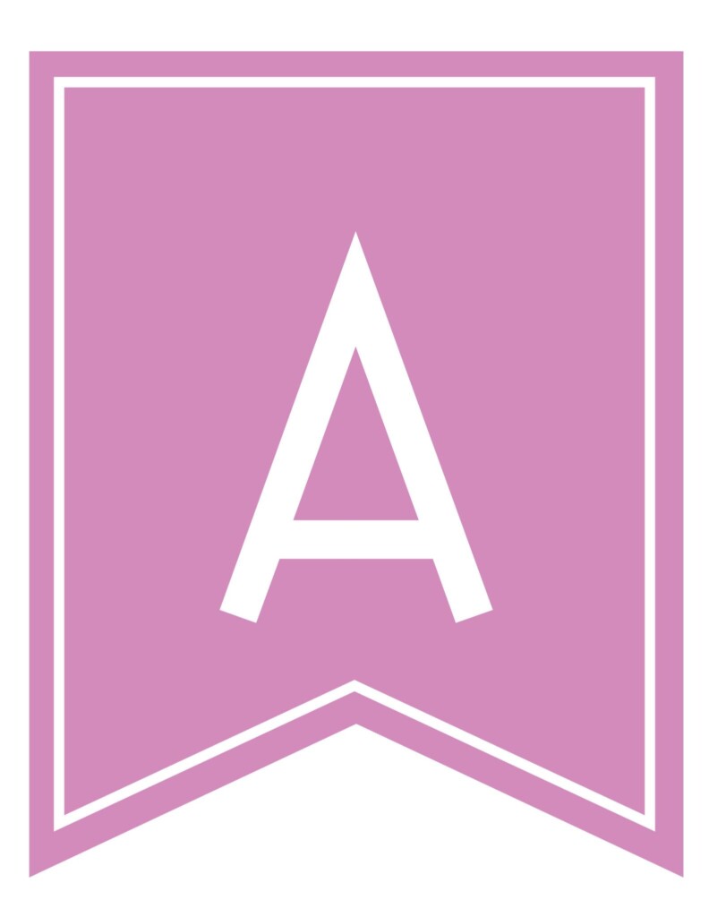 Free Printable Girls Pink Banner Letters World Of Printables Free 