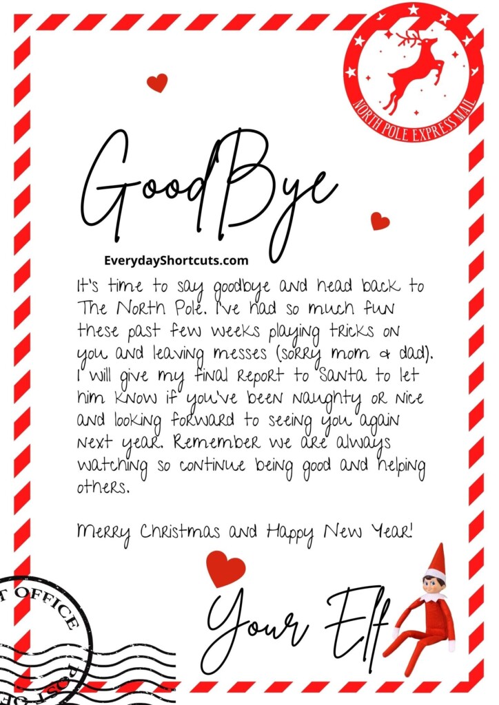 Free Printable Goodbye Elf On The Shelf Letter Dev onallcylinders