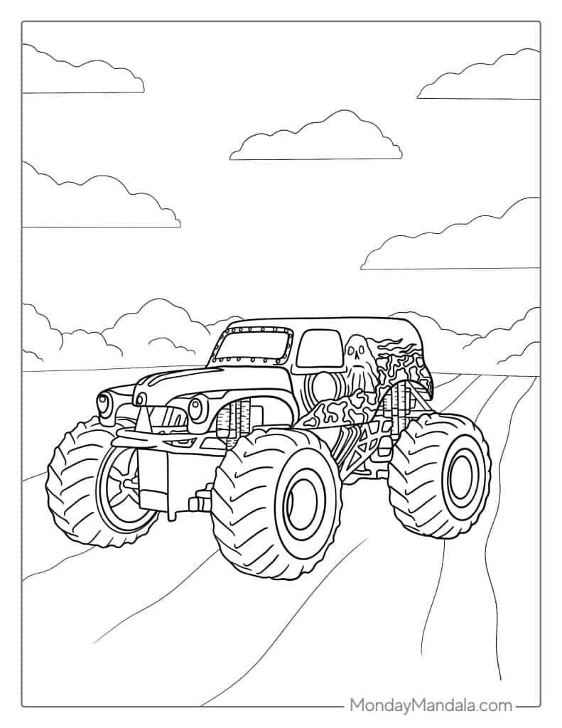 Free Printable Grave Digger Monster Truck Coloring Pages Free 