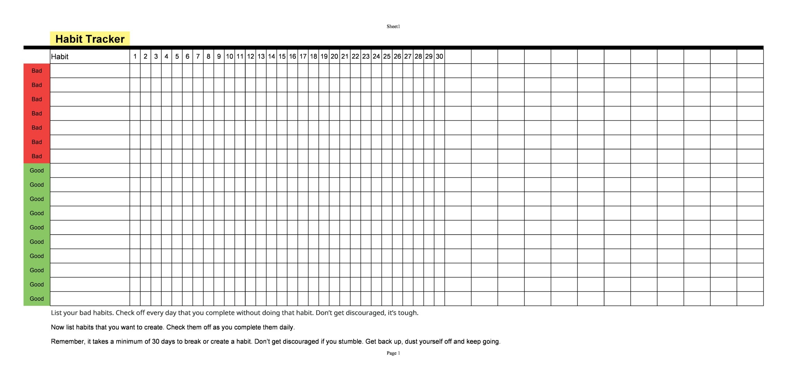 FREE Printable HABIT TRACKER PDF 2023 INSTANT Download 54 OFF