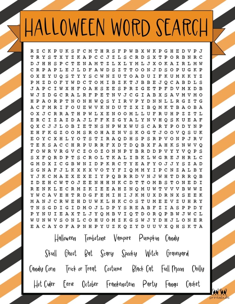 Free Printable Halloween Word Searches Printabulls