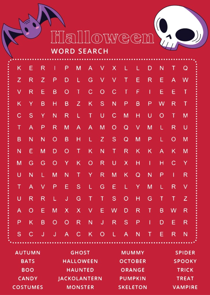 Free Printable Halloween Word Searches Word Search Maker