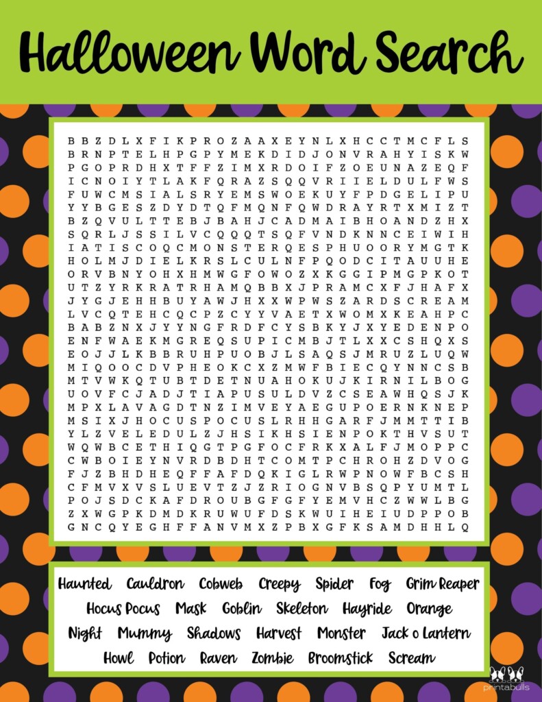 Free Printable Halloween Word Searches Word Search Maker