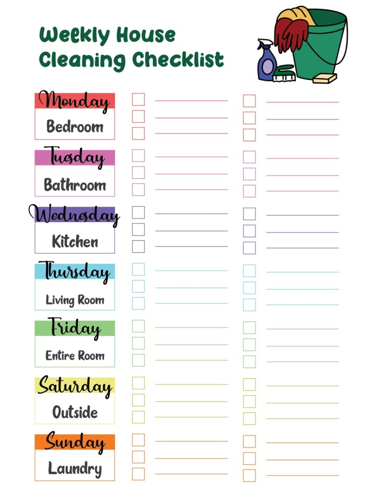 Free Printable House Cleaning Checklist Free Printable Images