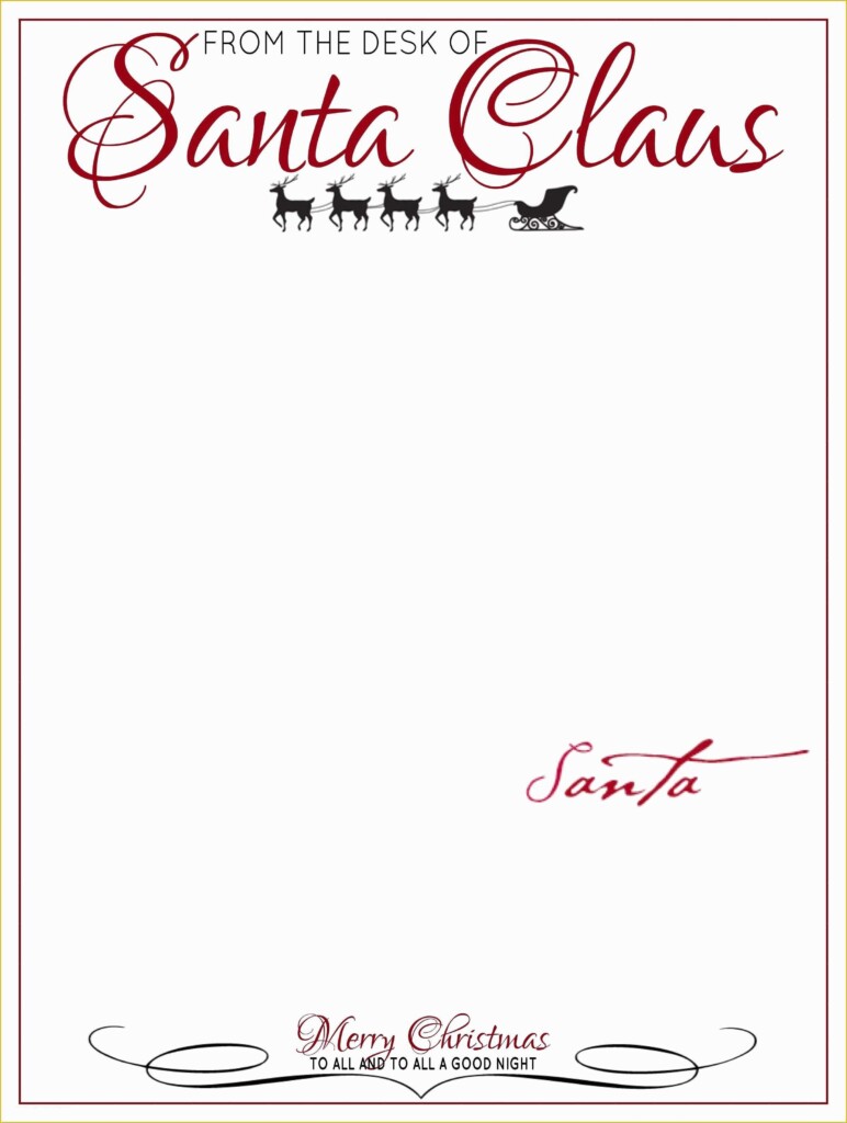 Free Printable Letter From Santa Word Template Of Free Printable Letter 