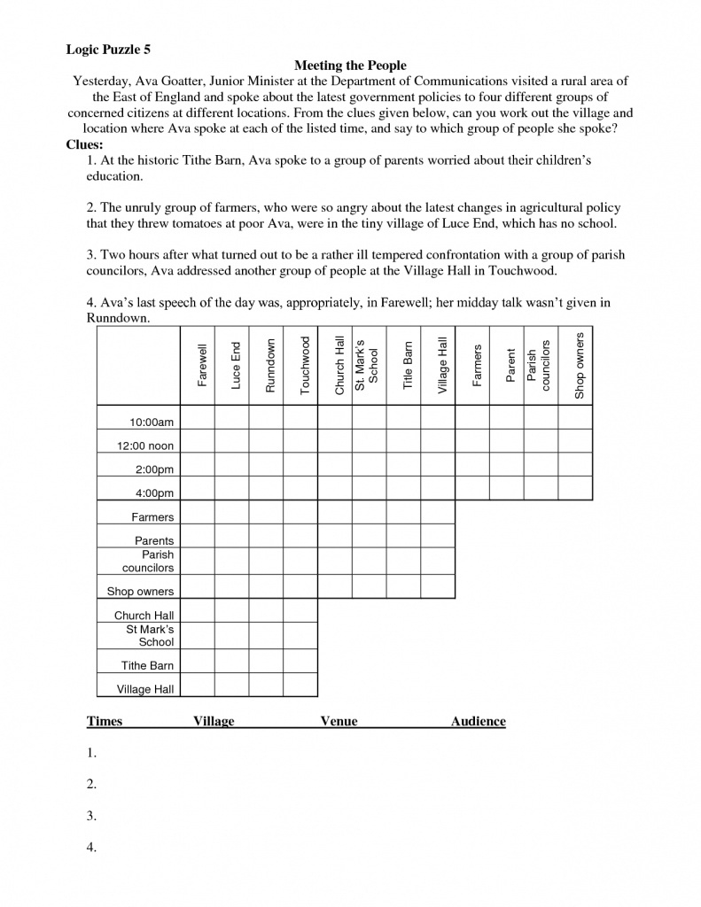 Free Printable Logic Puzzles PDF Printable Logic Puzzles