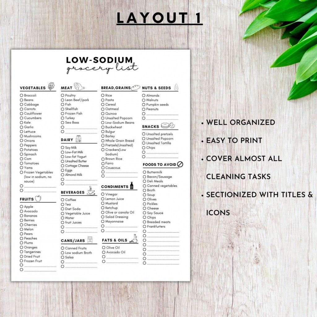 Free Printable Low Sodium Food List FREE Printable HQ