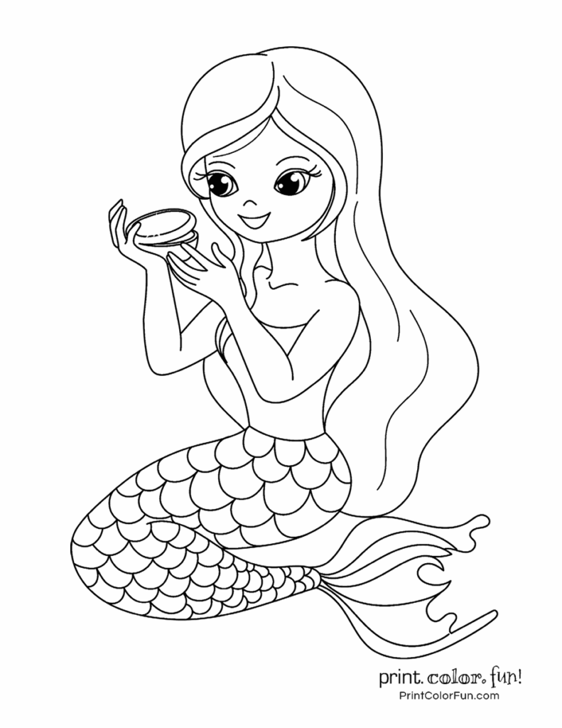 Free Printable Mermaid Coloring Pages Printable New Year Banners