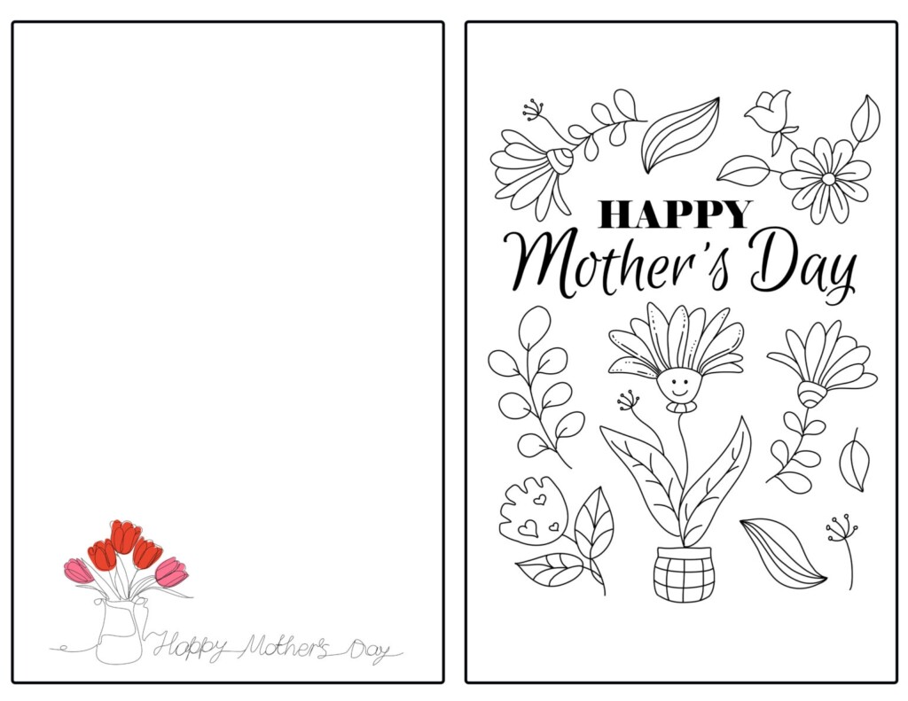 Free Printable Mother 39 s Day Cards To Color And More For Kids Happy 