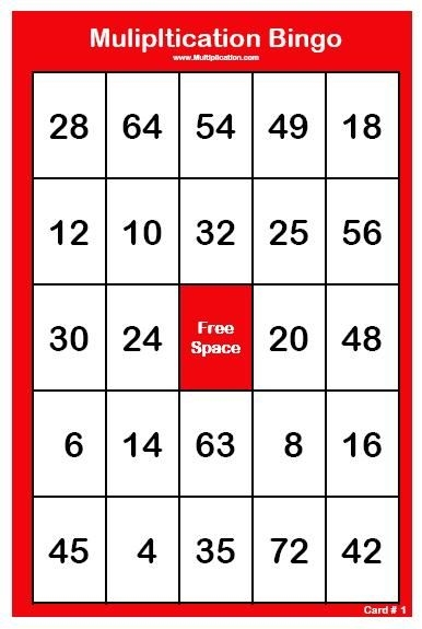 Free Printable Multiplication Bingo FreePrintableTM