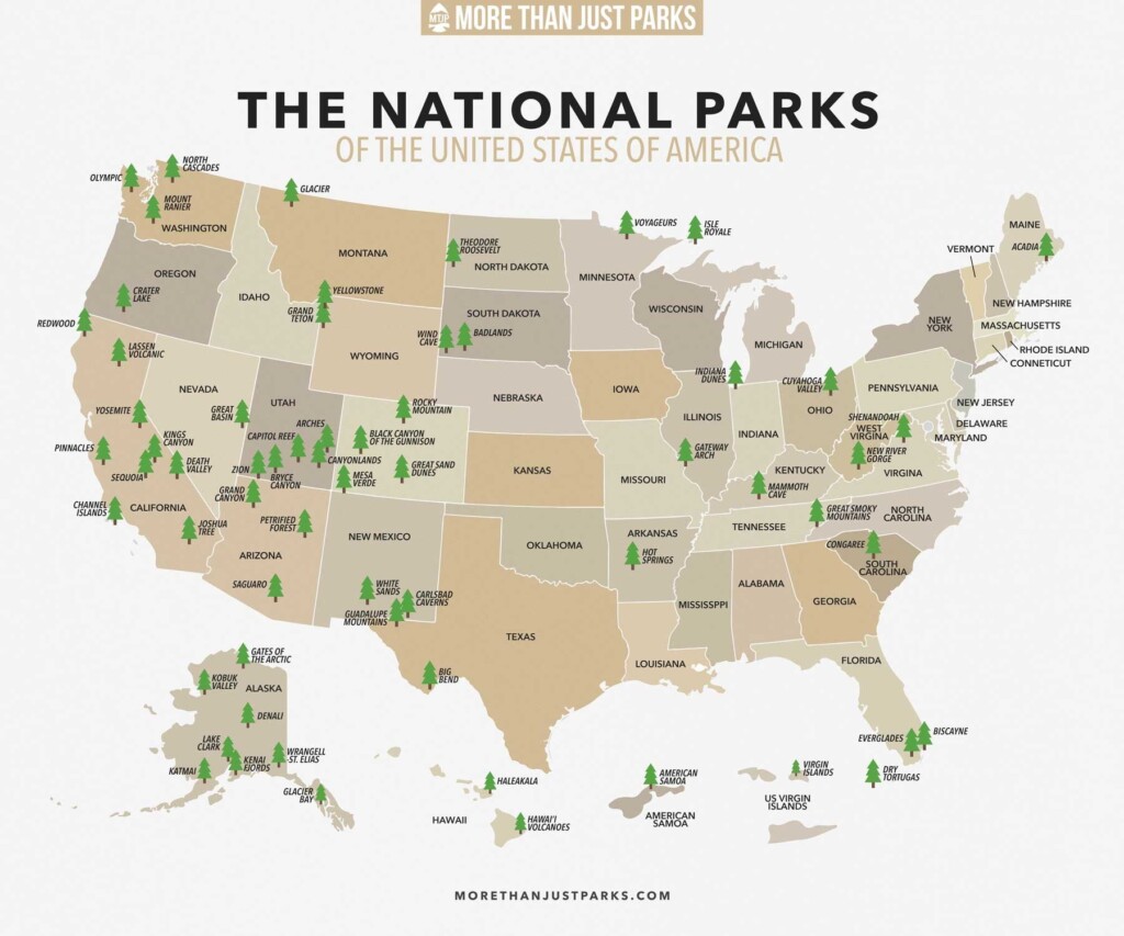 Free Printable National Parks Map Printable Sight Words List