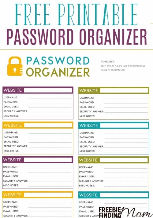 Free Printable Password Organizer Pdf Printable Templates Free