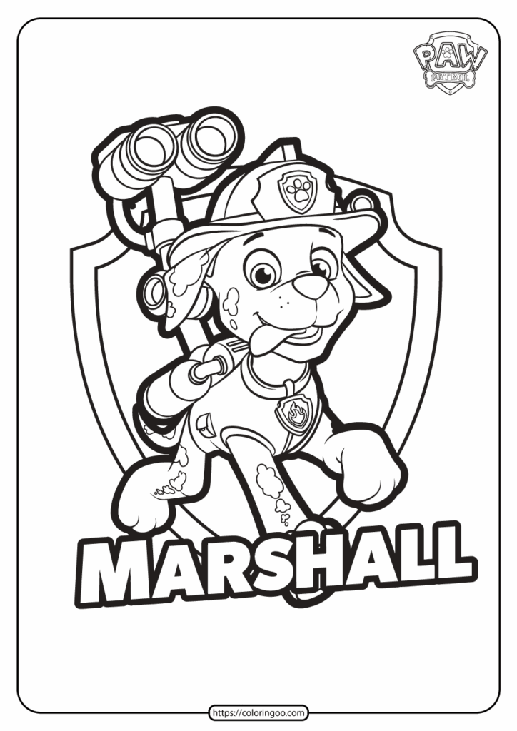 Free Printable Paw Patrol Marshall Coloring Pages