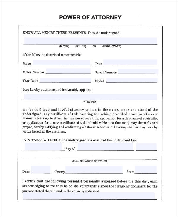 Free Printable Power Attorney Forms Printable Form 2024