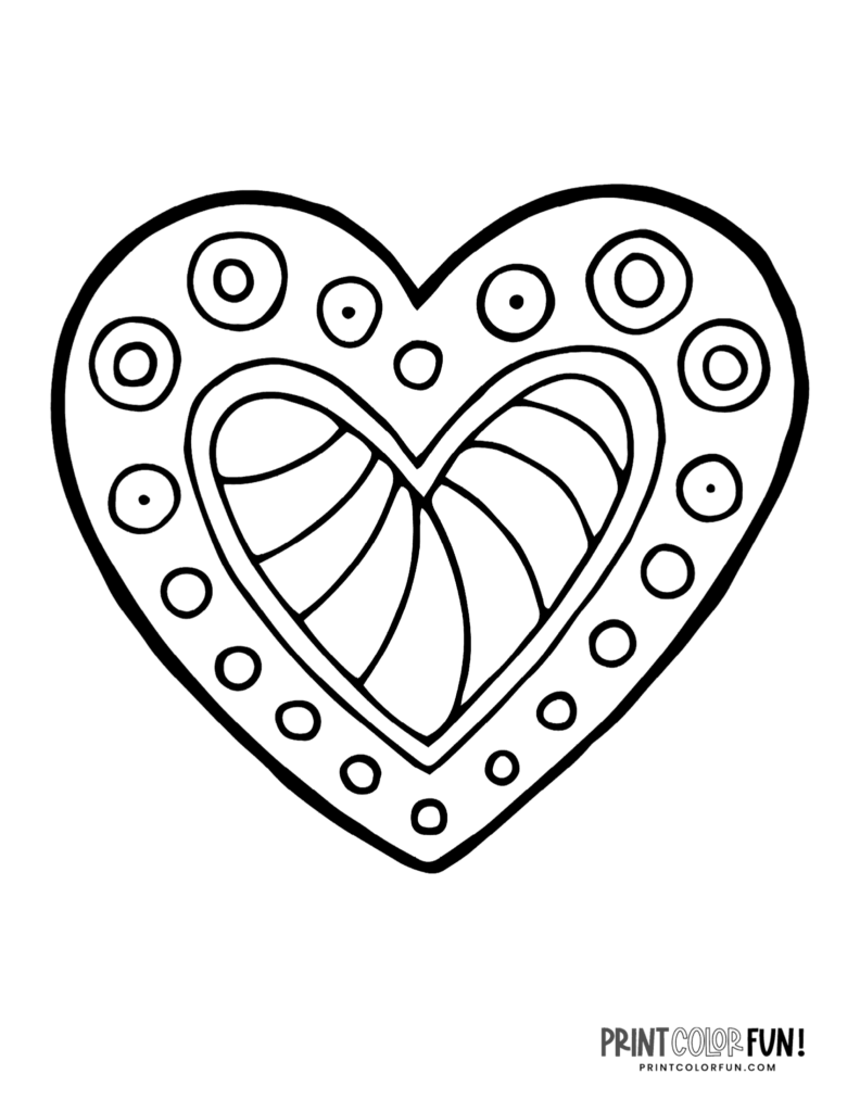 Free Printable Printable Heart Coloring Pages These Coloring Pages Have 
