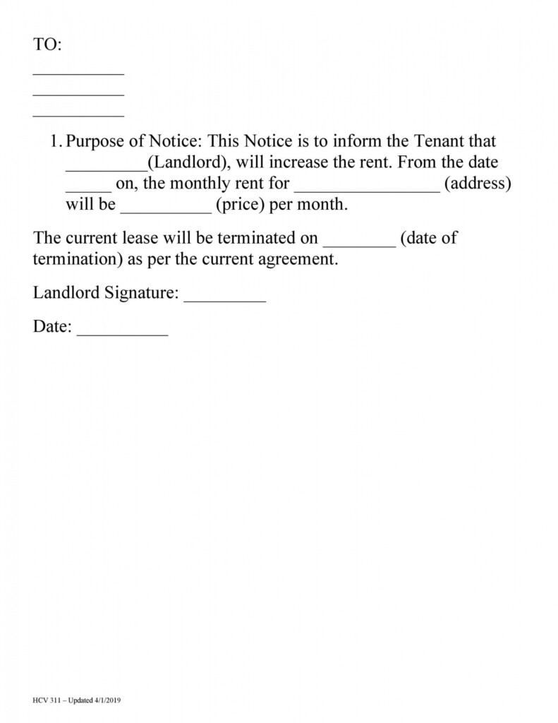 Free Printable Rent Increase Notice FREE Printable HQ