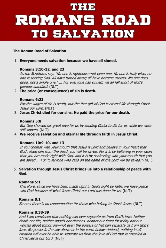 Free Printable Romans Road To Salvation Printable Templates