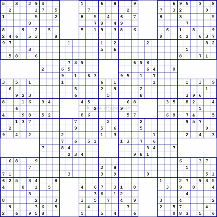 Free Printable Samurai Sudoku Free Printable Sudoku Puzzles Printable