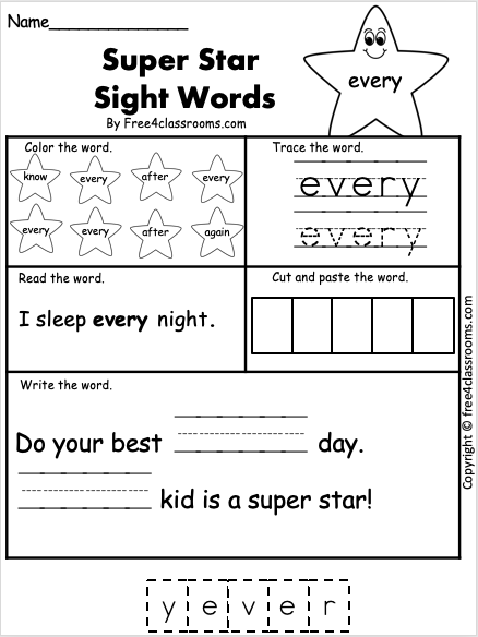 Free Printable Sight Word Worksheets Fun And Educational Activities 