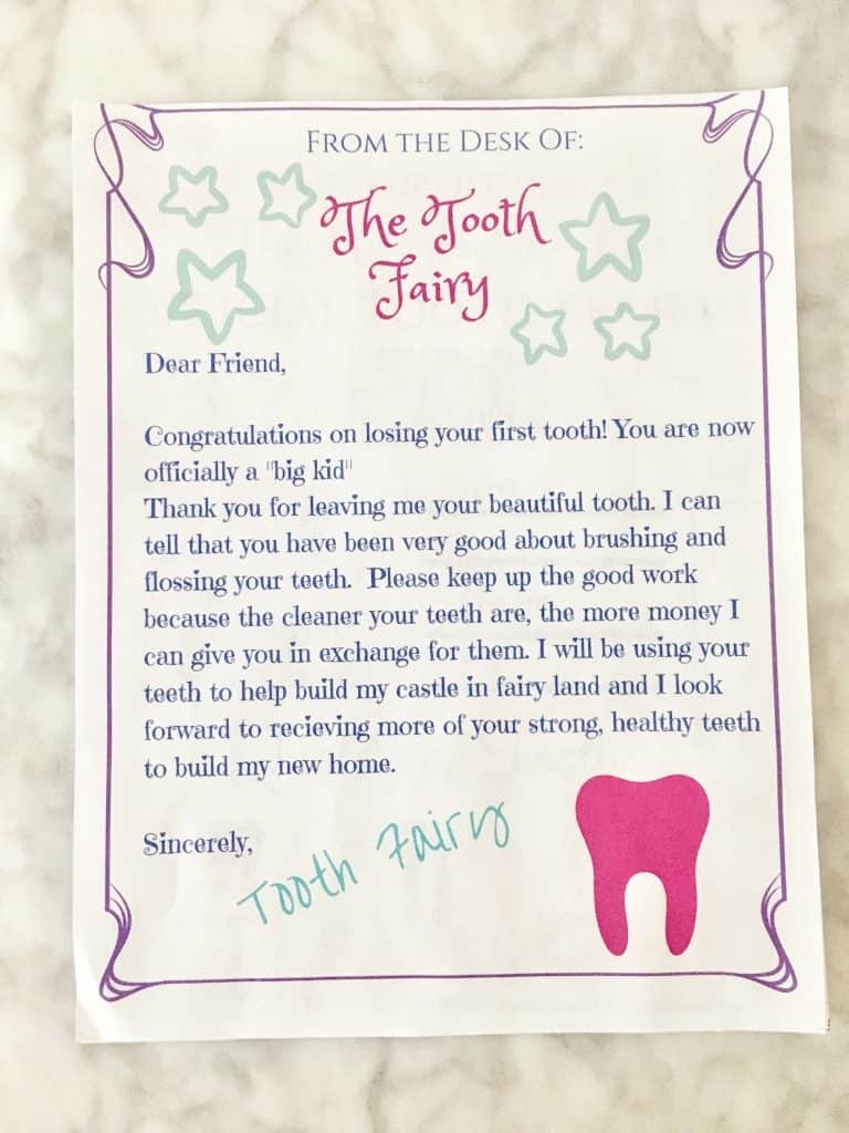 Free Printable Tooth Fairy Letter Pdf Printable Templates By Nora