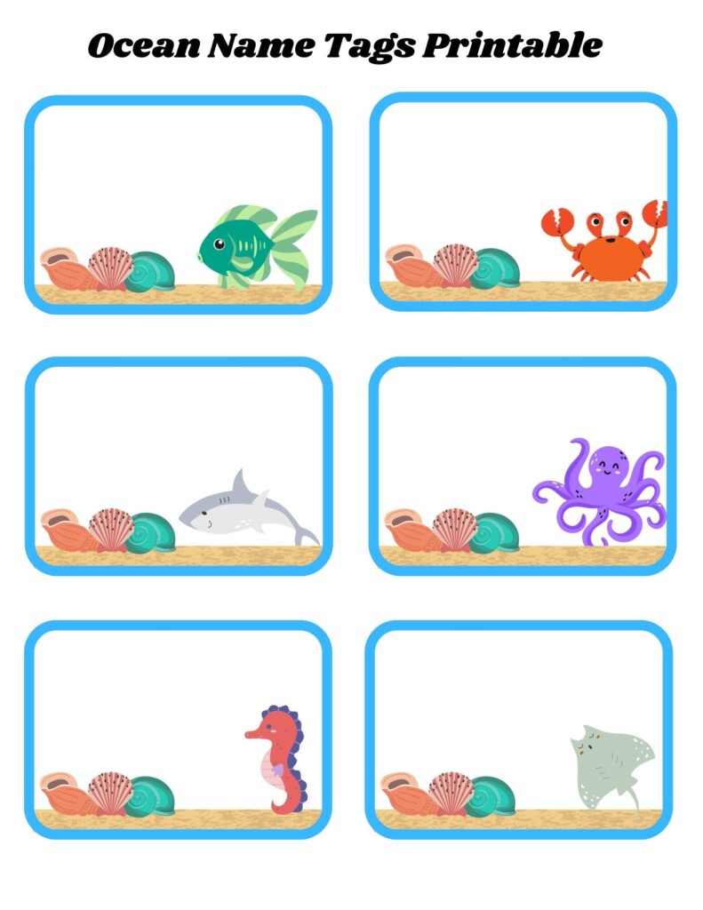 Free Printable Under The Sea Name Tags Printable Word 50 OFF