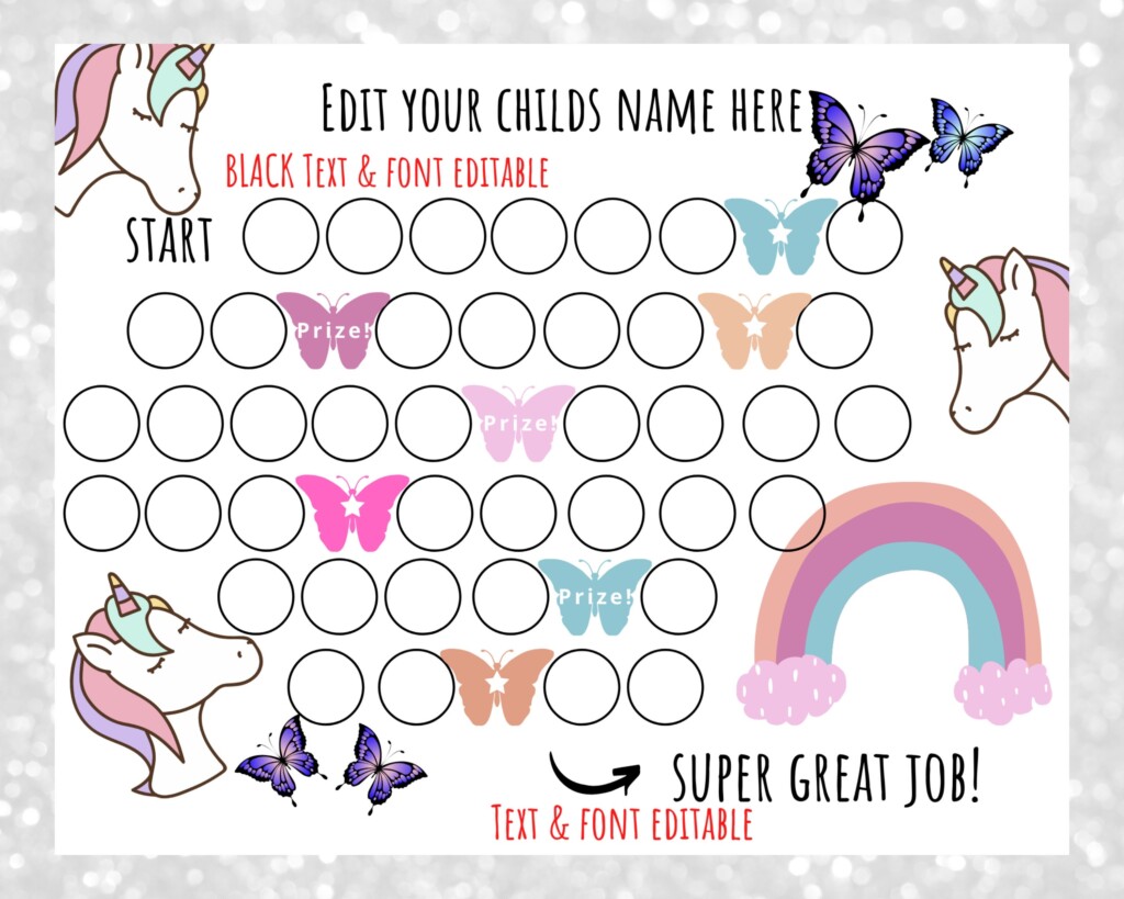 Free Printable Unicorn Potty Chart Printable Templates By Nora