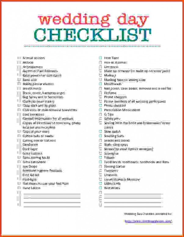 Free Printable Wedding Coordinator Checklist Printable Word Searches
