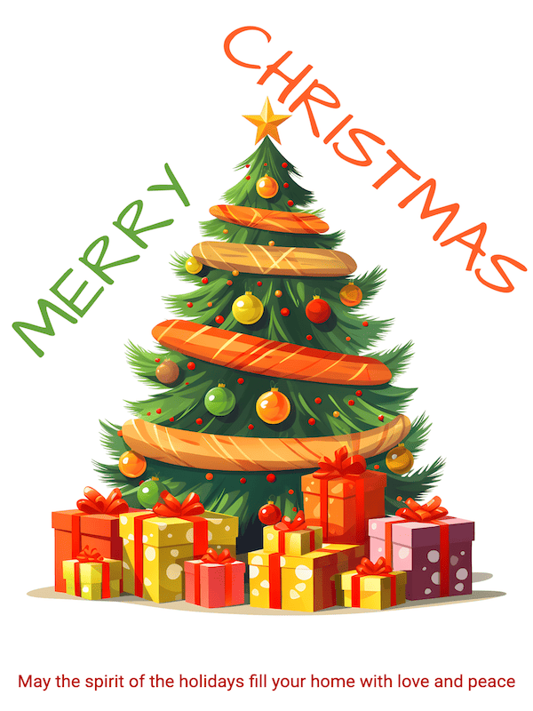Free Printable Xmas Tree And Gifts Christmas Card InkPx