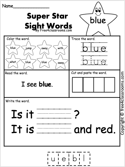 Free Sight Words Printables