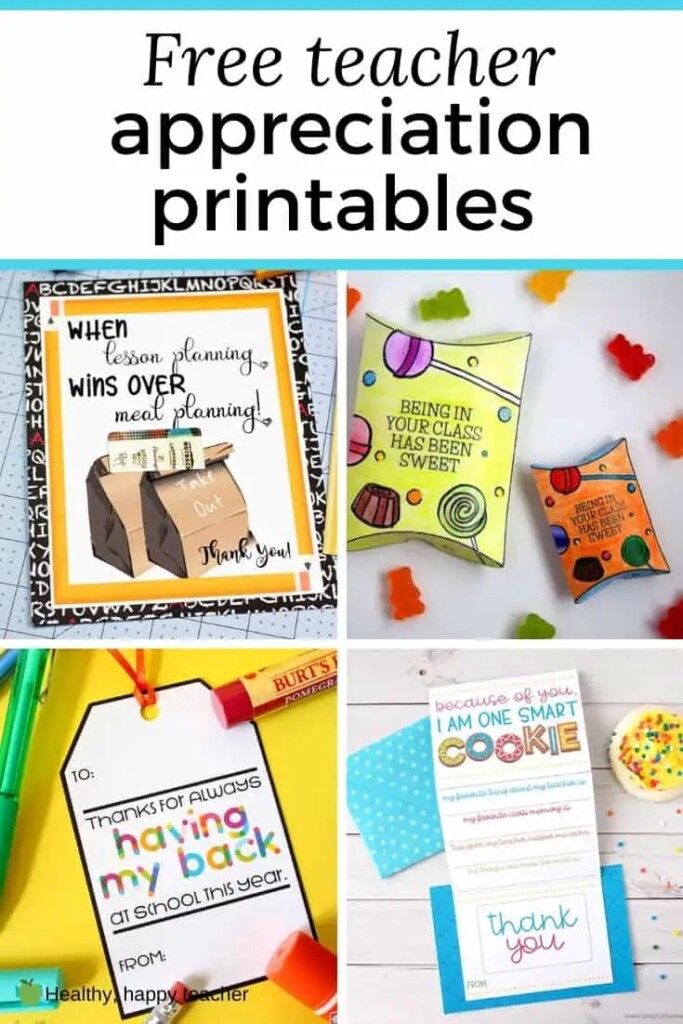 Free Teacher Appreciation Printables Healthy Happy Teacher