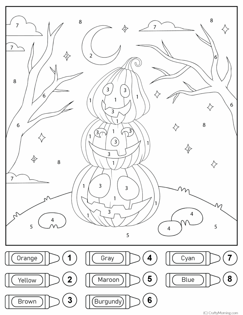 Halloween Color By Number Printable Crafty Morning