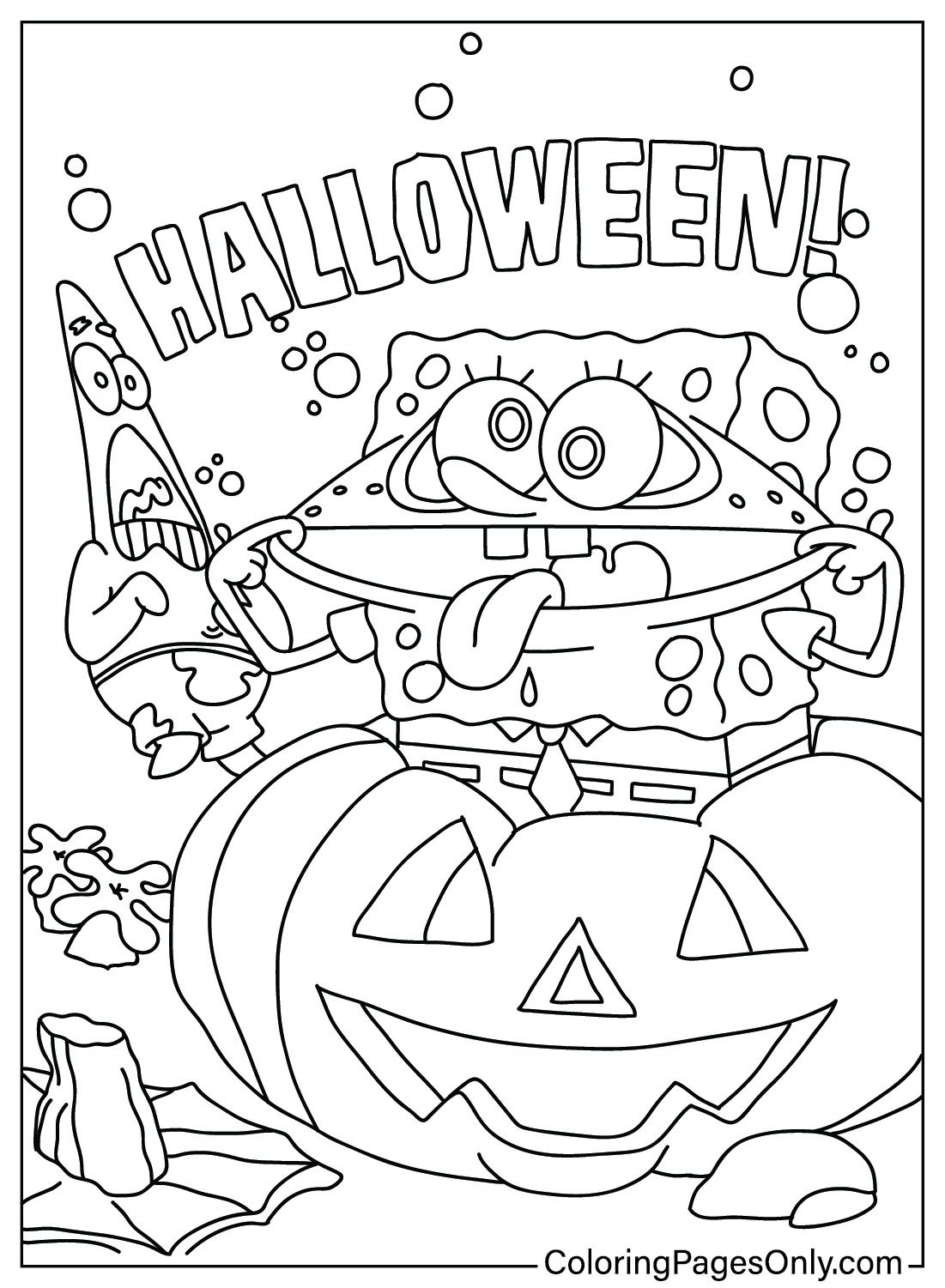 Halloween Spongebob Coloring Page Halloween Coloring Pages Cartoon