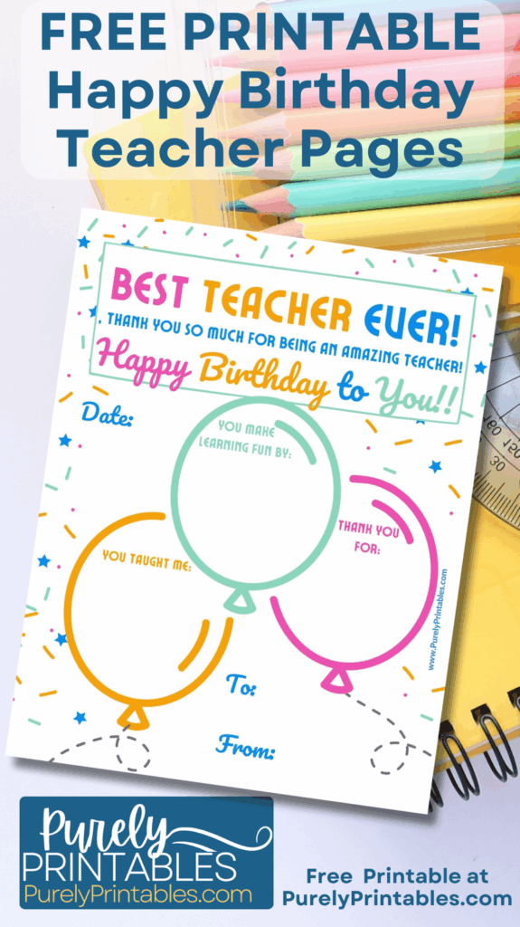 Happy Birthday Teacher Free Printable Gift Tags