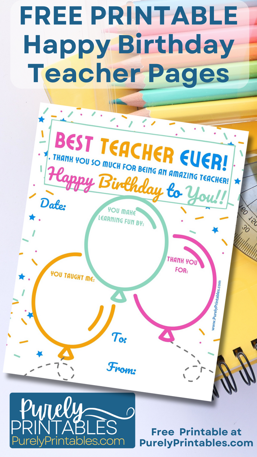 Happy Birthday Teacher Free Printable Gift Tags