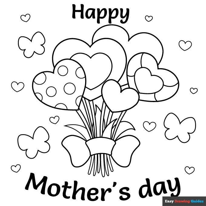 Happy Mother 39 s Day Card Coloring Page