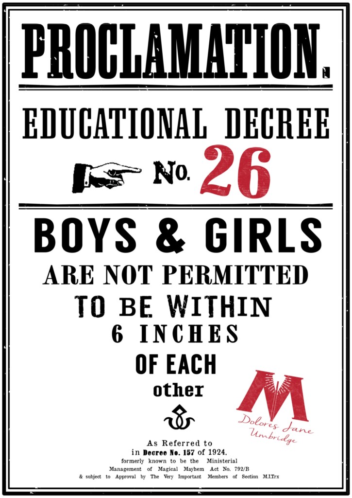 Harry Potter Educational Decrees free Printables Paper Trail Design