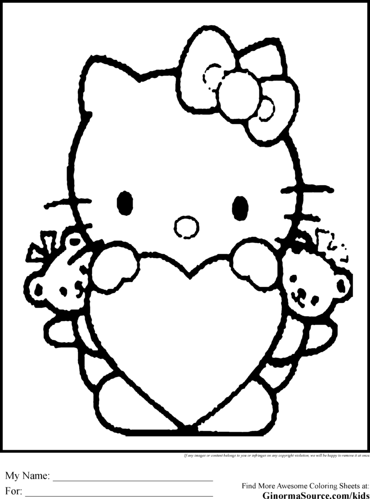 Hello Kitty Valentine Coloring Pages Coloring Home
