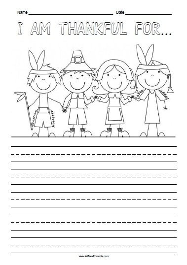I Am Thankful For Free Printable
